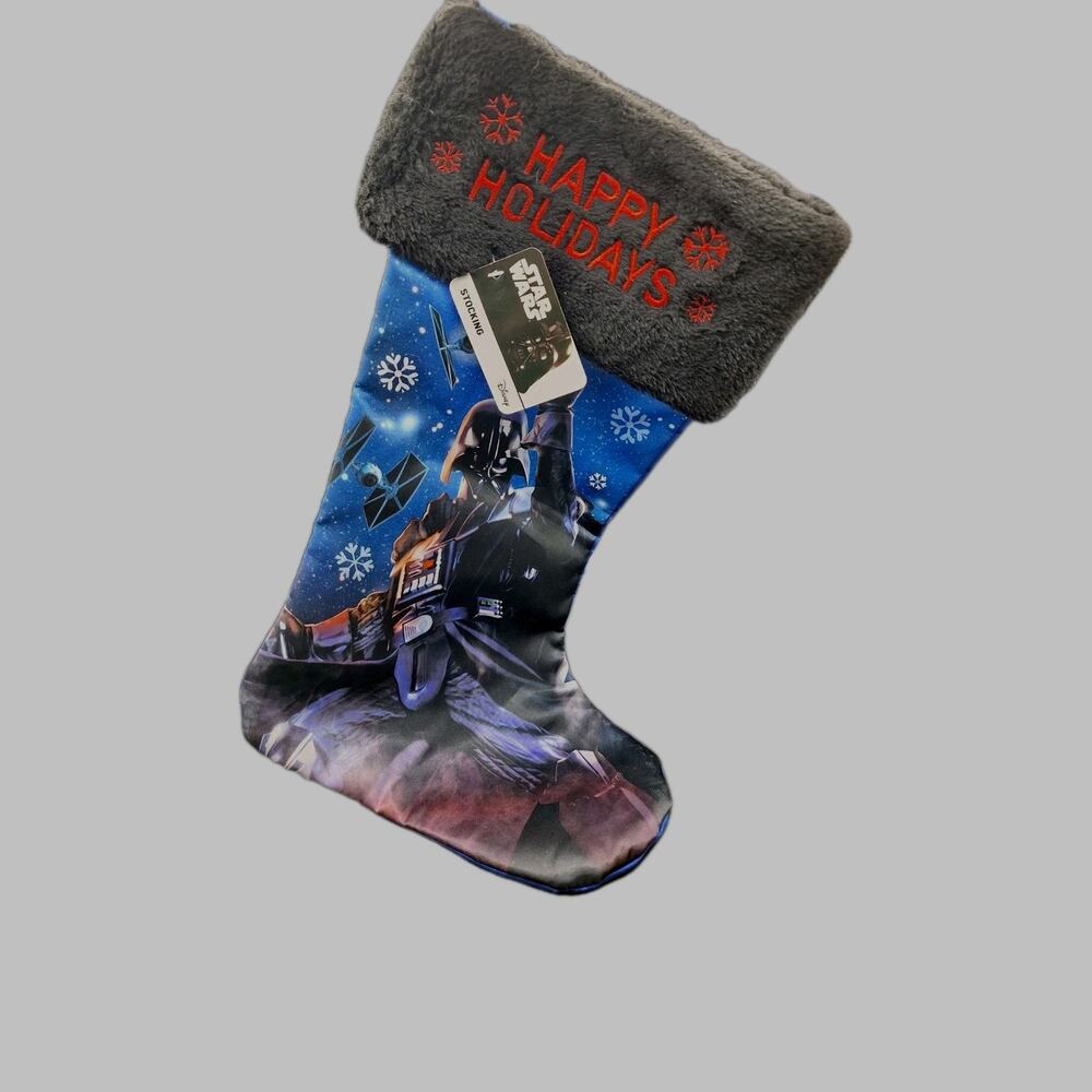 Disney Christmas STAR WARS Darth Vader “ HAPPY HOLIDAYS” 20" Stocking NWT (2018